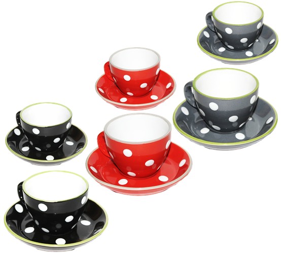 Demitasse 6-cup Set with Matching Plates